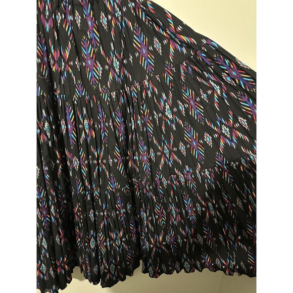 Vintage Duo Designs Maxi Skirt Size S/M Aztec Southwestern Elastic Waist Boho - Picture 3 of 7